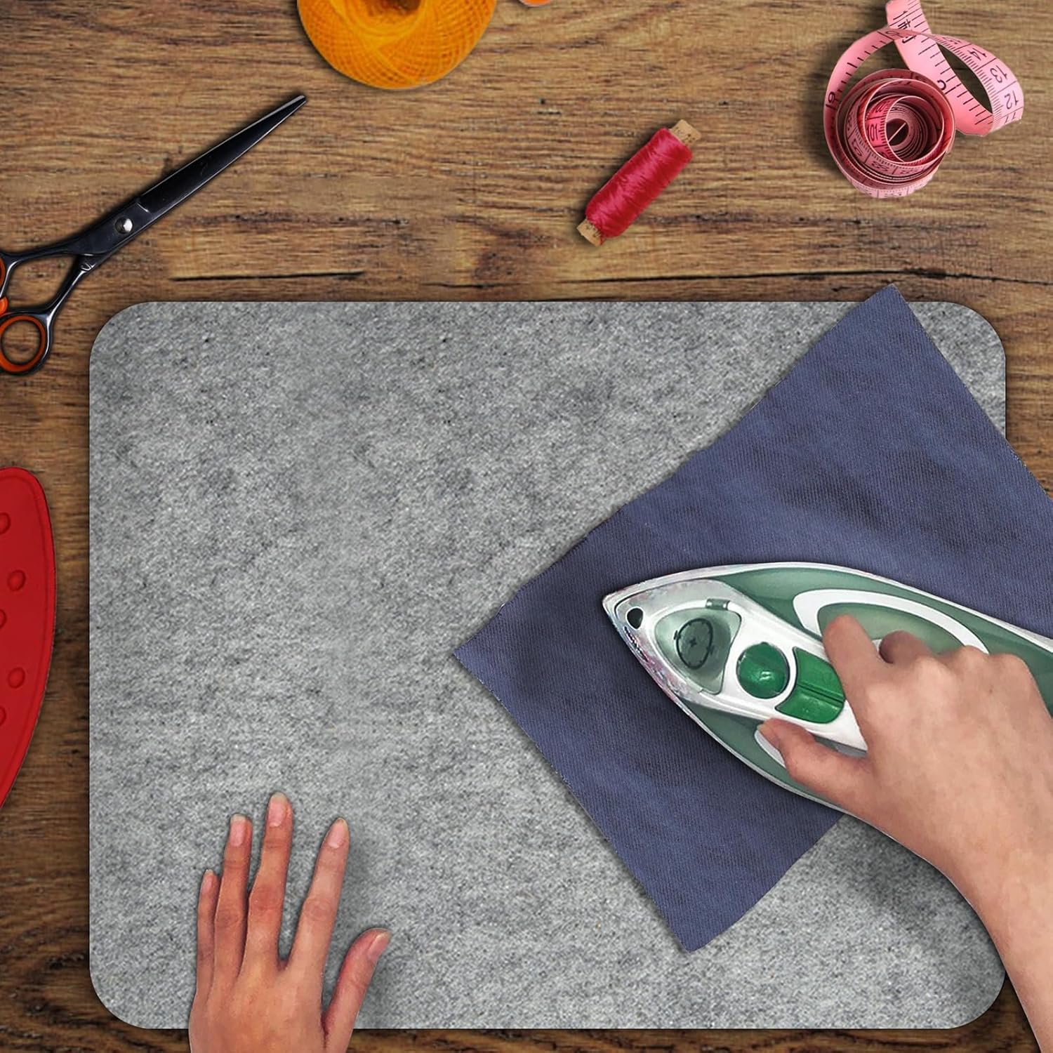 ZOMONETI 15" x 12" Wool Pressing Mat 100% New Zealand Felted Wool Ironing Mat Pad Blanket for Quilter, Sewing, Quilting Supplies and Notions