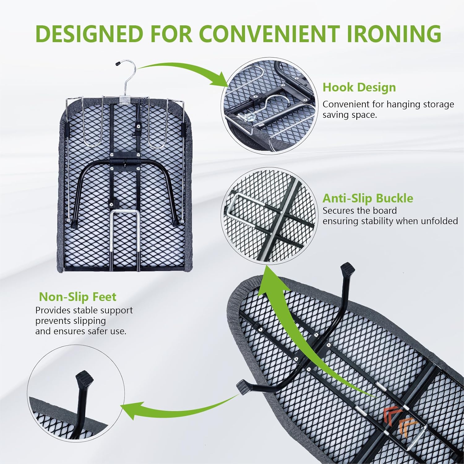Foldable Table Top Ironing Board with Iron Rest, Portable Ironing Board Small with Heat Resistant Cotton Cover, Mini Iron Board for Small Space and Travel, 31"x12", Black
