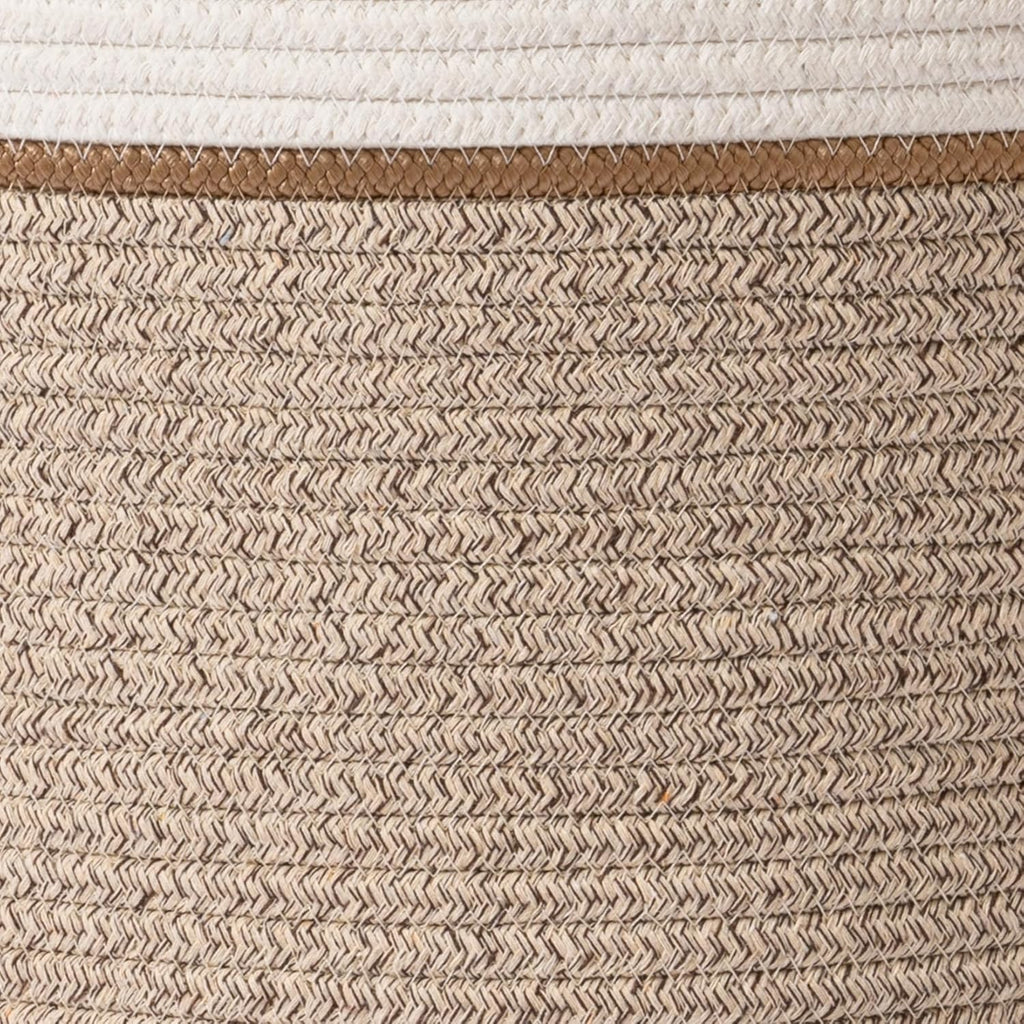 LA JOLIE MUSE Woven Basket Rope Storage Baskets - Tall Cotton Basket, Laundry Basket for Blanket, Kids Toy, Nursery Clothes Hamper Basket-S