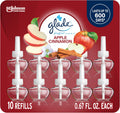 Glade PlugIns Refills Air Freshener, Scented and Essential Oils for Home and Bathroom, Apple Cinnamon, 6.7 Fl Oz, 10 Count (Packaging May Vary)