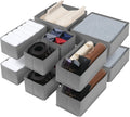 Cupic Cupid Drawer Organizer, Dresser Organizers, Foldabe Drawer Organizer Clothes, Closet Organization and Storage Dividers for Socks, Underwear and Diaper, Set of 12, Gray