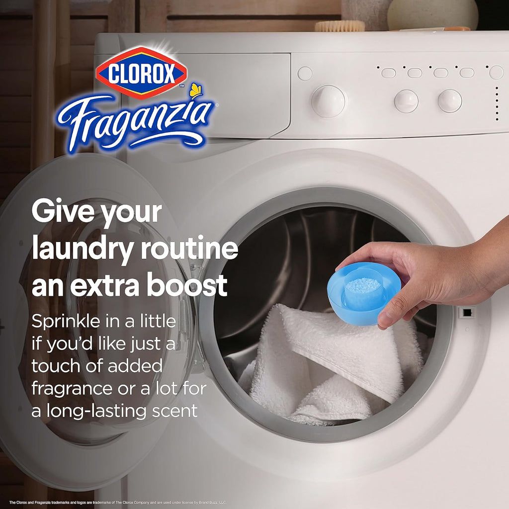 Clorox Fraganzia Laundry Scent Booster Crystals in Linen Scent - Scented In-Wash Freshener Beads for Fresh, Clean, Great Smelling Clothes and Linens, 70 Oz