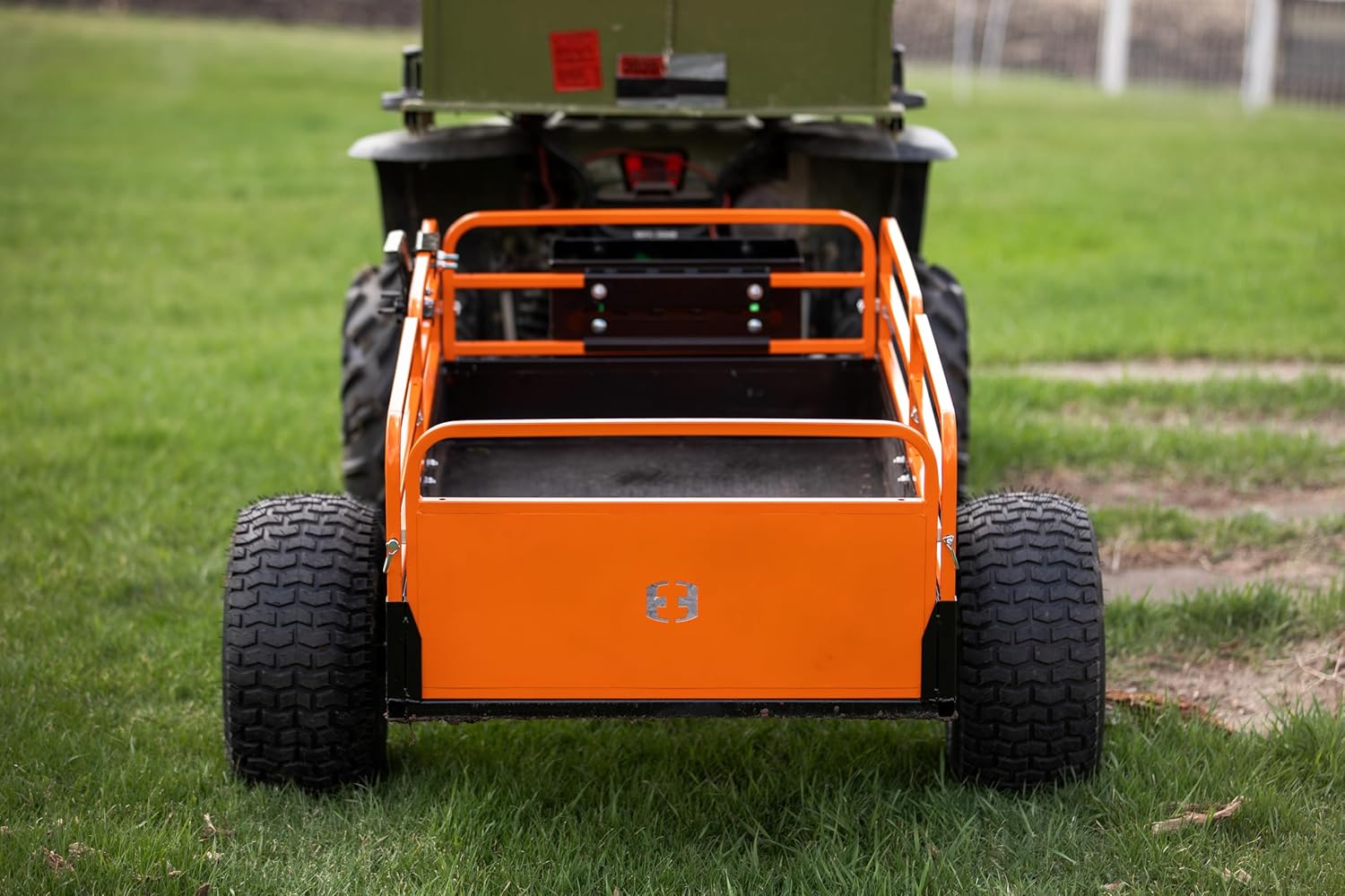 Impact IMPLEMENTS® 1500lb HD Agricultural Trailer with Solid Floor & Sides. Rugged Tires and Solid Sides with Tailgate for Increased Capacity. Original USA Design.