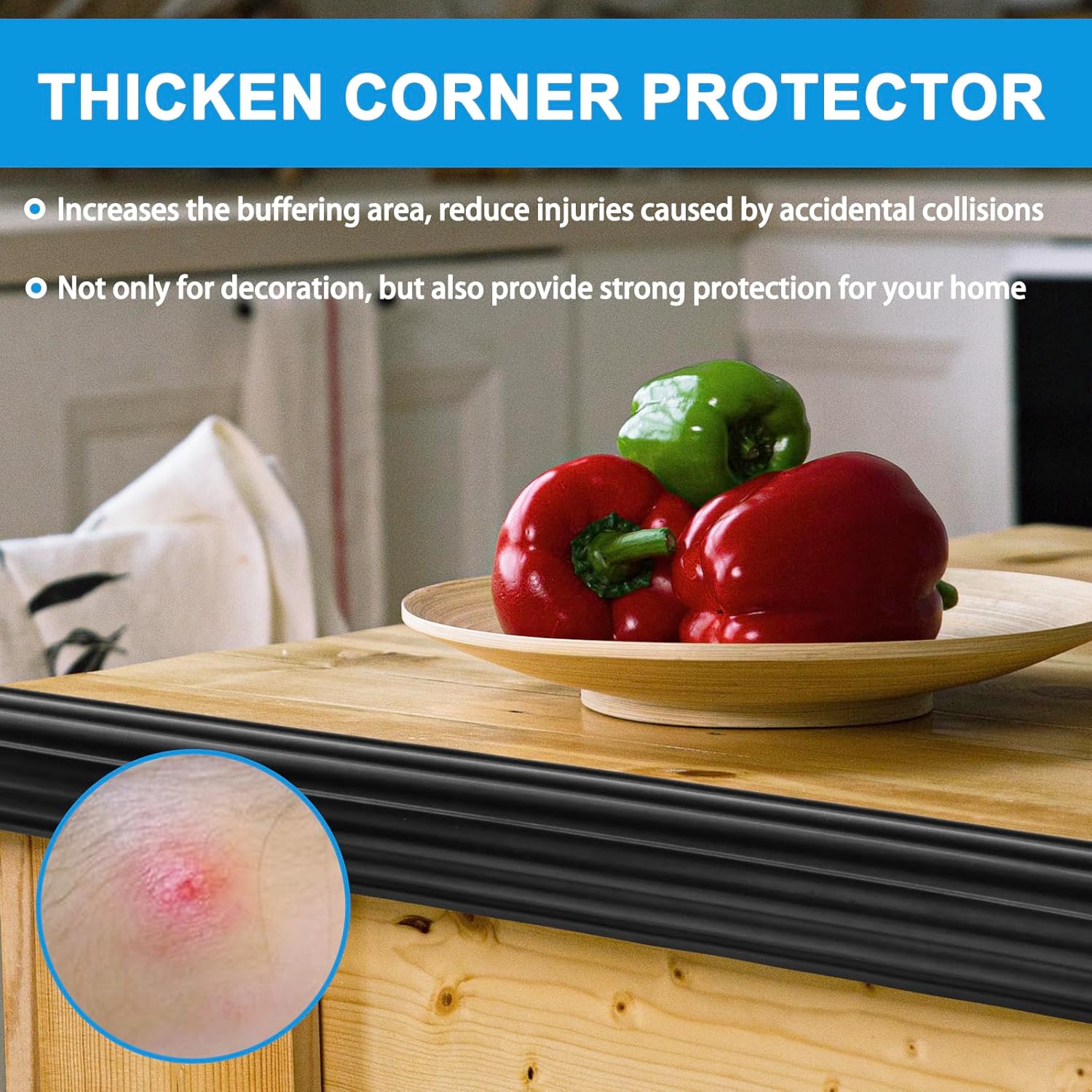 Wall Corner Protector Peel and Stick Corner Trim Molding Flexible Inside & Outside Wall Edge Guard Self Adhesive Moulding Trim for Edge Use, Black, 0.8” W x 10’ L