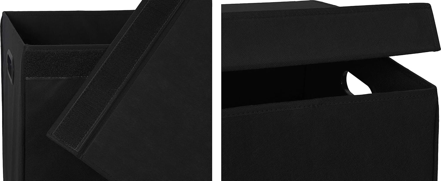 Simple Houseware Double Laundry Hamper with Lid and Removable Bags, Black