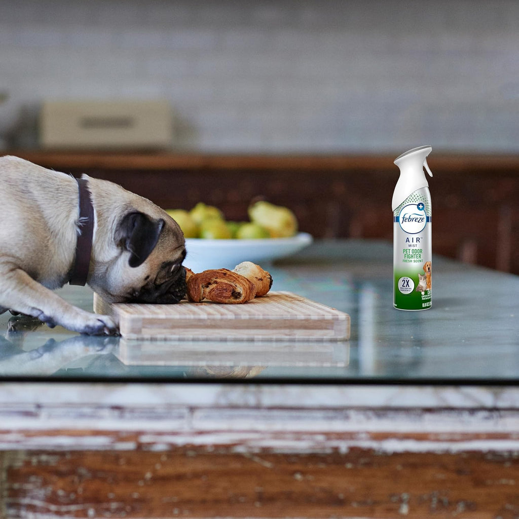 Febreze Air Mist Air Freshener Spray, Odor-Fighting Room Spray, Air Fresheners for Home and Bathroom and Kitchen, Aerosol Can, HD Pet Odor Fighter Scent, 8.8oz, 3 Count