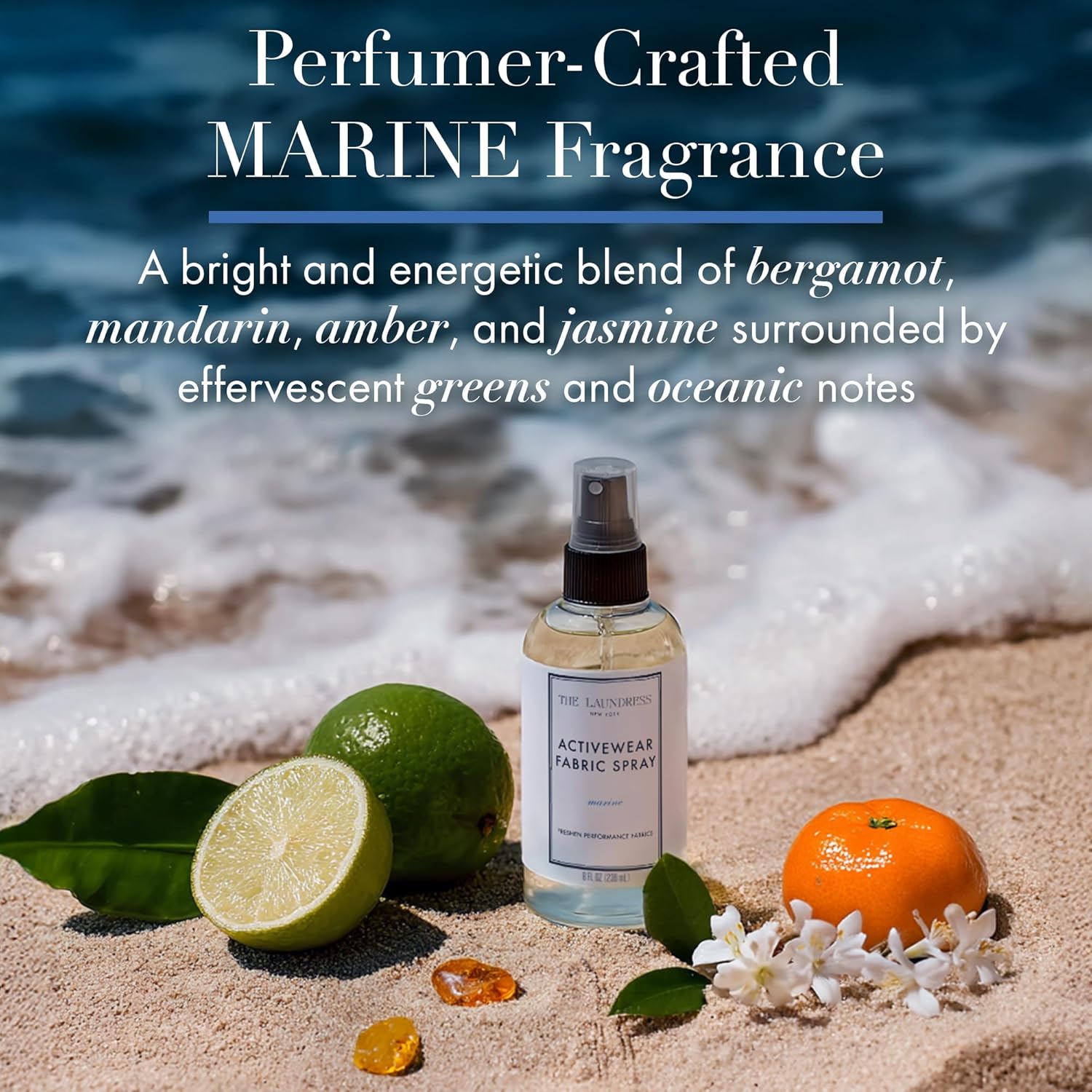 The Laundress Activewear Fabric Refresher Spray, 8 Oz, Marine Fragrance, Bright, Energetic, Odor Freshener for Performance Gear, Towels, Tote Bags, Sneakers & Yoga Mats, 48 Hours* Fragrance