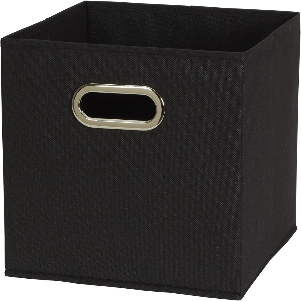 Household Essentials 80-1 Foldable Fabric Storage Bins | Set of 6 Cubby Cubes With Handles | Black