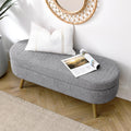 Furnimart 43.5" Queen Size Storage Ottoman Bench, Flip Top End of Bed Storage Bench, Upholstered Blanket Bench for Bedroom, Entryway, Living Room, Tufted Looped Pile Yarn Fabric (Grey)