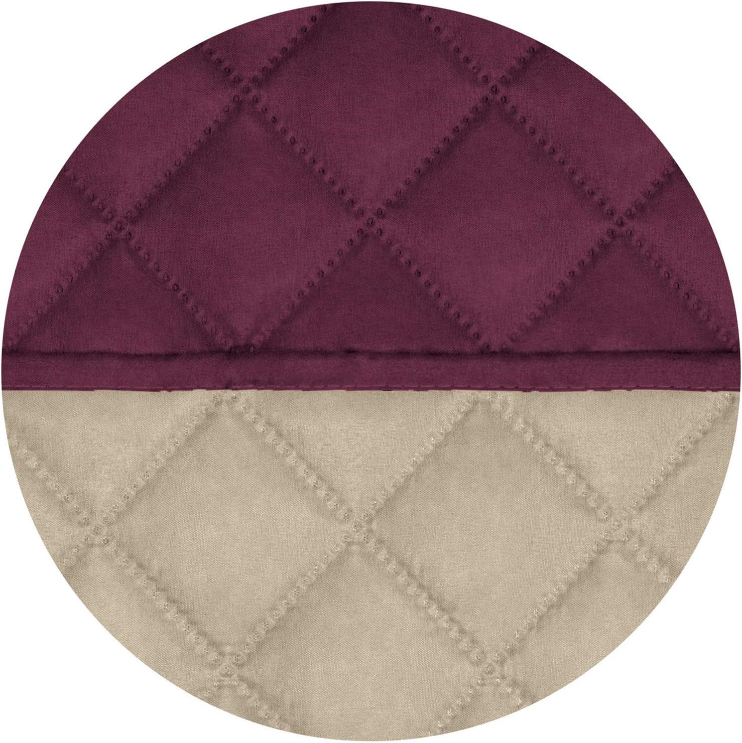 PureFit Reversible Quilted Sofa Cover, Water Resistant Slipcover Furniture Protector, Washable Couch Cover with Non Slip and Elastic Straps for Kids, Dogs, Pets (XX Large, Wine/Beige)