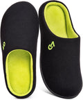 VeraCosy Men's Two-Tone Memory Foam House Slippers Indoor Outdoor Durable Rubber Sole