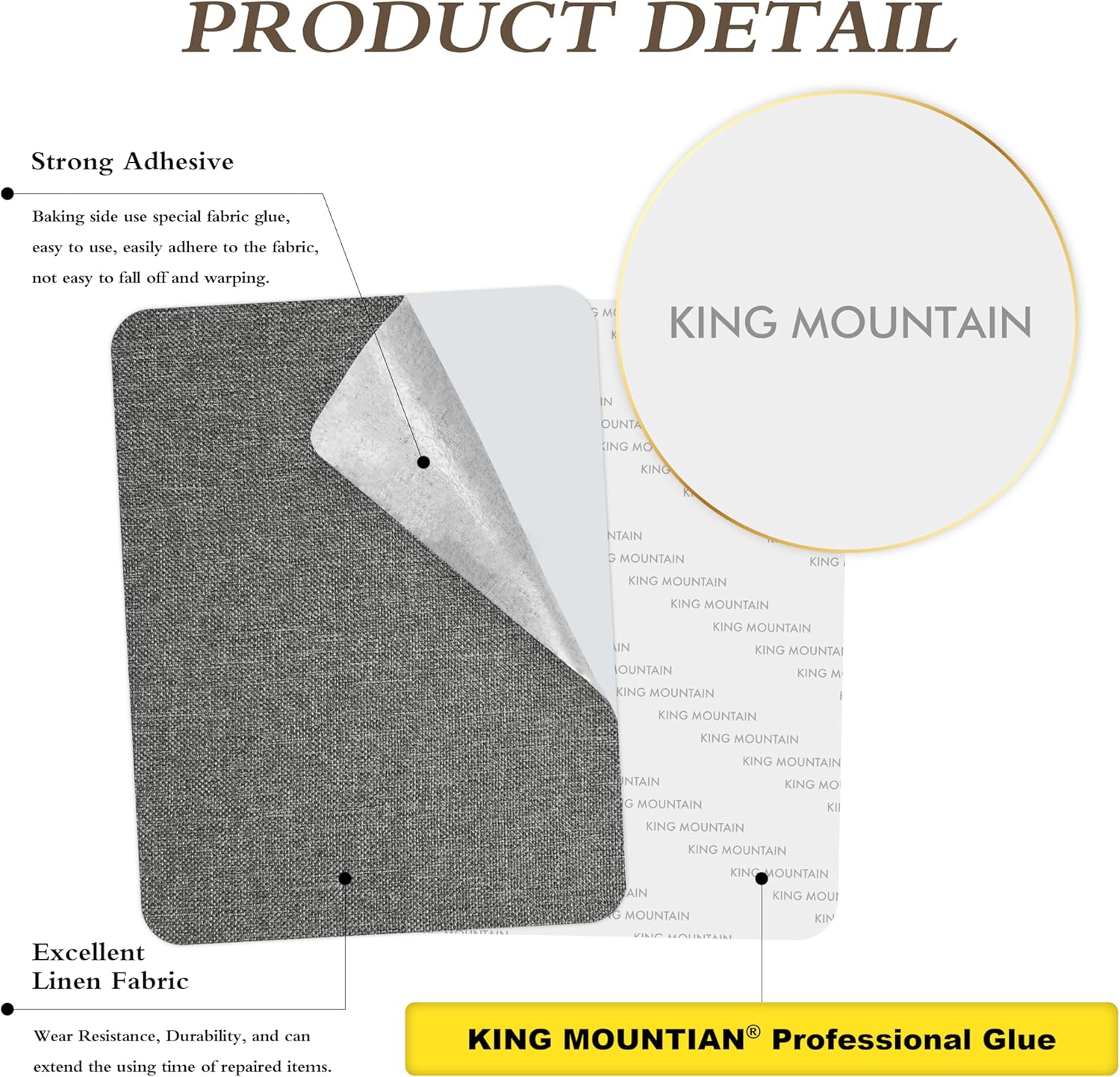 Fine Linen Repair Patches, Self-Adhesive Fabric Patches, 8X11 Inch 2 PCS, Multi Color, for Sofa and Clothes Repair (8" x 11"-2PCS, Medium Grey 1.0)
