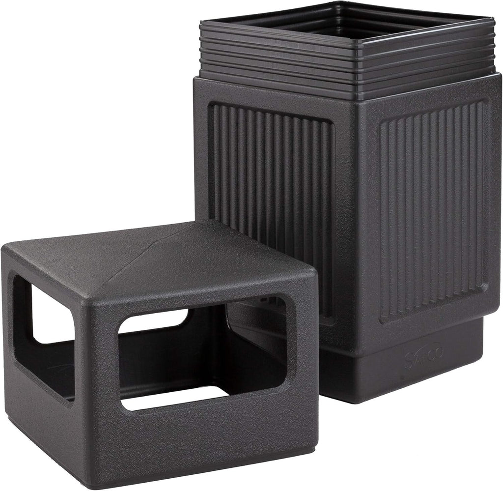 Safco Canmeleon Trash Can, 38 Gallons, Indoor and Outdoor Use, Durable & Weather-Resistant Commercial Garbage Can, Black