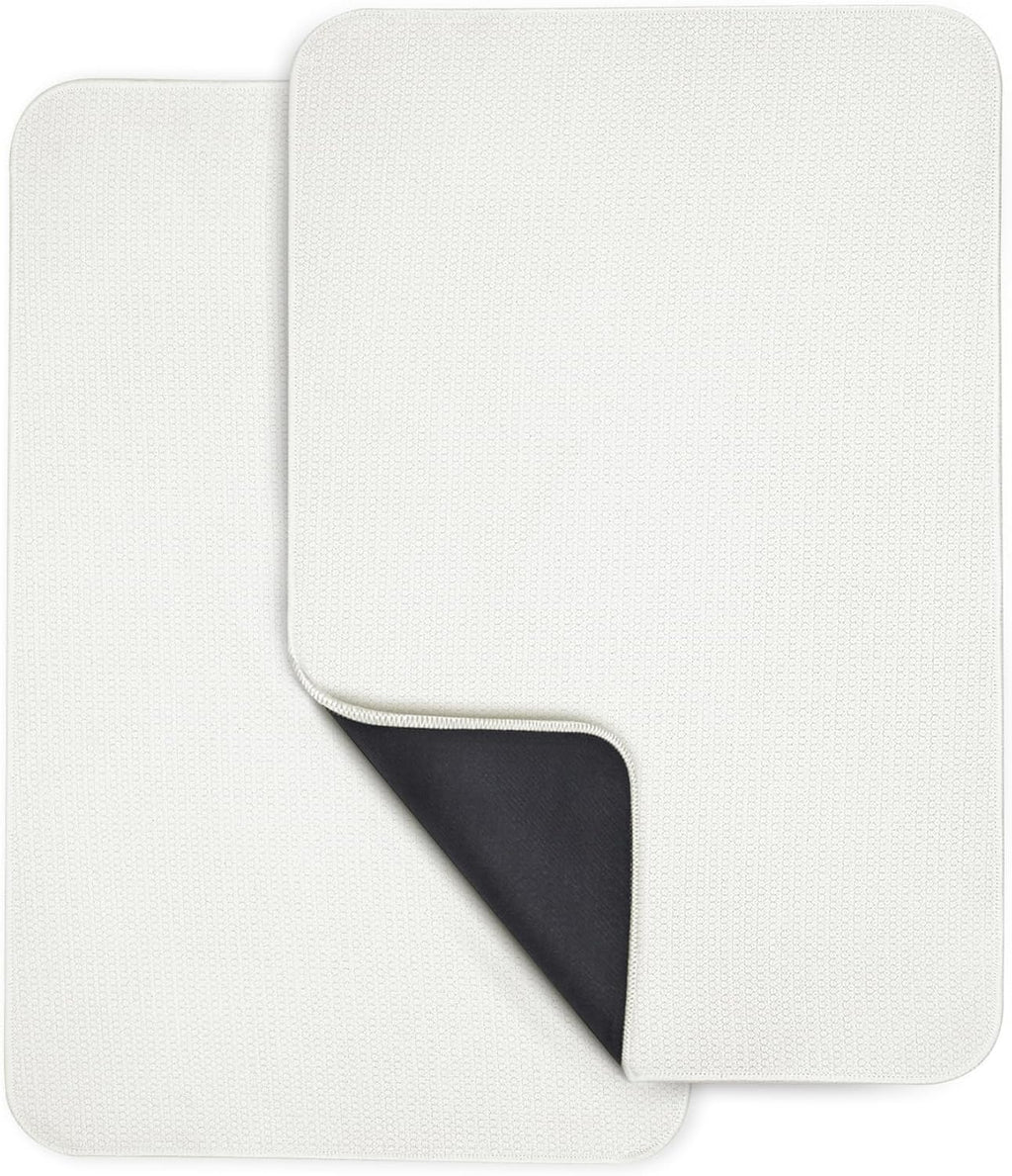 Bath Mat,Ultra Thin Bathroom Rugs,Rubber Bath Mats for Bathroom,No Slip Bath Rugs,Quick Dry,Machine Washable,Low Pile,Absorbent,Shower Outside,Sink,Home Decor Accessories.White,1'5"x2'3"(2 Pack)