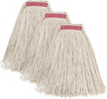 Matthew Cleaning 24oz 3Pack Cotton Floor Mop,Cotton Looped-Open String Heavy Duty String Refills, Universal Headband Blend Material,Mop Head Replacement for Home, Industrial and Commercial Use(White)