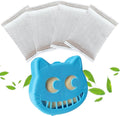 Unscented Cat Litter Box Deodorizer Kit Stick-On Activated Carbon Odor Eliminators Compatible with most manual and automatic litter boxes (4 Refills+ 1 Box) (Blue, Unscented)
