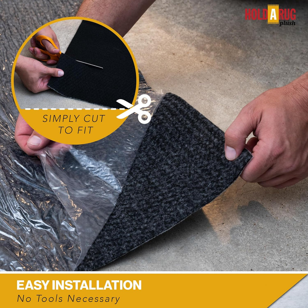 Hold-a-Rug Plush 4' Round Nonskid, Nonslip Rug Pad, Reversible Gripper, ¼ Thick, Safe for All Floors and Carpet, Keep Area Rugs Secure