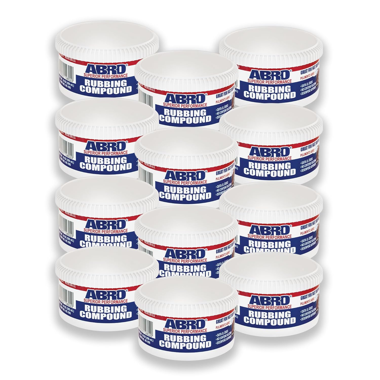 ABRO Superior Performance Rubbing Compound, 10 oz., Buffing Compound for Oxidized Finishes, Smooth, Reflect, Clean