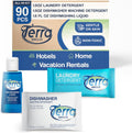 Travel Laundry Detergent & Dish Soap | Terra Breeze 1-Shoppe Amenities Kit | Laundry Soap, Dish Soap | 90 Pieces
