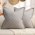 ZWJD Pillow Covers 22x22 Set of 2 Soft Polyester Textured Pillow Covers with Stylish Flange Edge Cozy Farmhouse Throw Pillows for Couch Bed Sofa Living Room