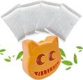 Unscented Cat Litter Box Deodorizer Kit Stick-On Activated Carbon Odor Eliminators Compatible with most manual and automatic litter boxes (4 Refills+ 1 Box) (Orange, Unscented)