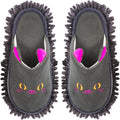 Warm Microfiber Slippers Floor Dust Dirt Hair Mop Slippers Shoes Anti-slip Moccasin Bedroom Home (Dark gray)