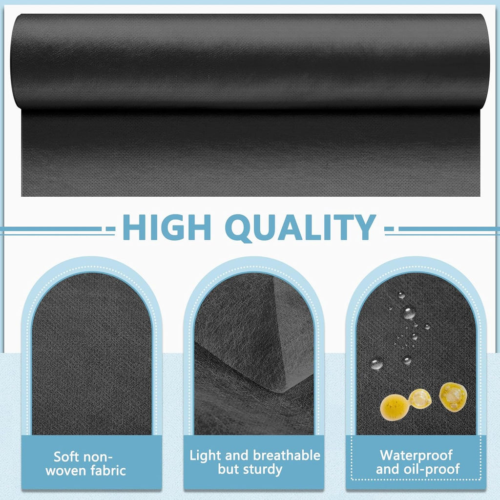 Tudomro 2 Roll Disposable Non Woven Bed Sheets 24 x 71 Inch Massage Table Paper Covers Non Woven Fabric Massage Sheets Waterproof Spa Breathable Bed Cover for Beauty Salon, Hotels(Black)