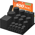 Felt Furniture Pads 400 Pieces, Furniture Pads for Hardwood Floors, Floor Protectors for Furniture Legs, Felt Pads for Furniture, Many Large Sizes Black
