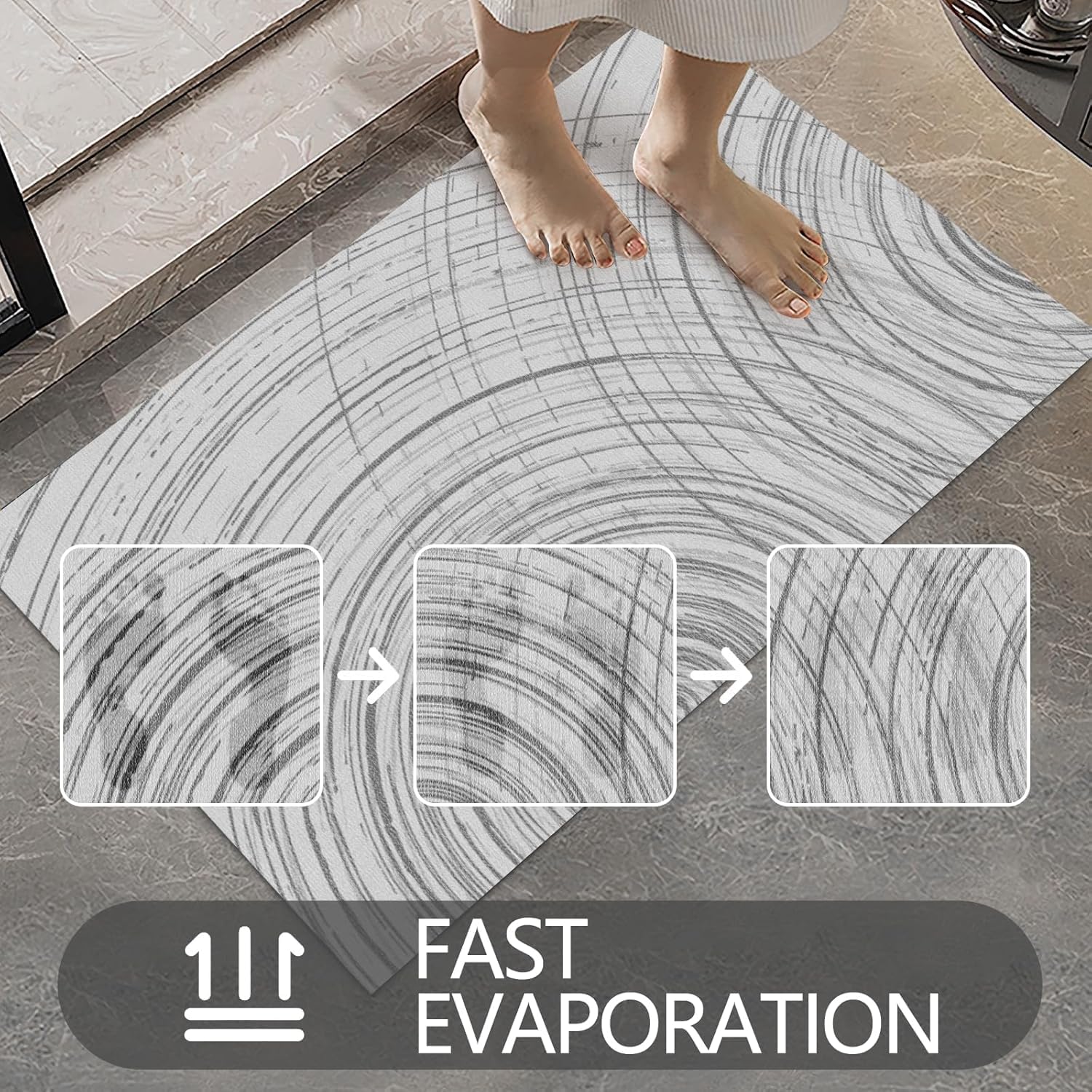 Ultra Thin Door Mat Indoor Entrance, 1/10 in Thin Door Mats for Inside Entry, Non-Slip Rubber Backing Washable Doormat, Fade Resistant, Absorbent, Low Profile Dirt Trapper, 35"X24"