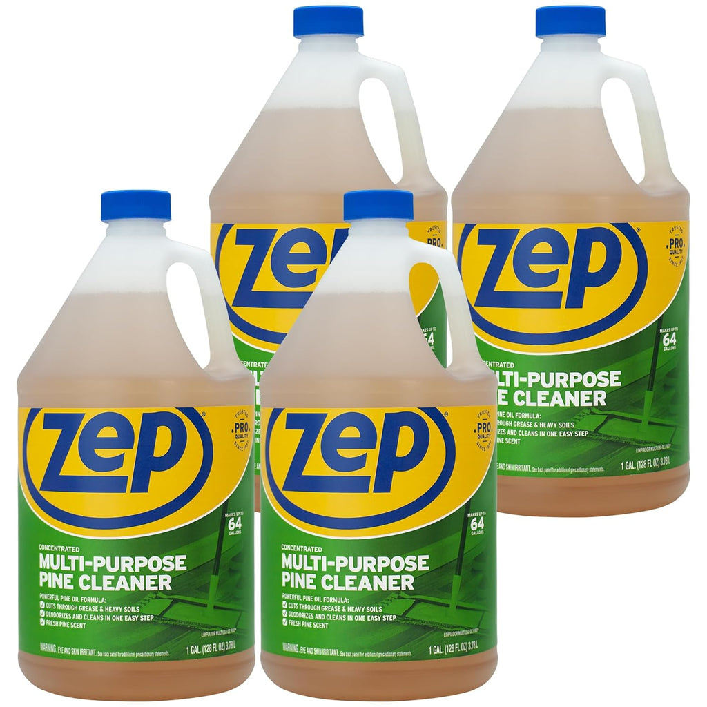 Zep Concentrated Multi-Purpose Pine Cleaner - 128 oz (Case of 4)- ZUMPP128 - Multi-Purpose Cleaner for Professional, Commercial and Household Use, From the Bathroom to Kitchens and Dining Rooms