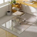 GLSLAND 54"x32" Tempered Glass Chair Mat Heavy-Duty Floor Protector for Carpet & Hard Floors Scratch-Resistant Office Computer Desk Mats Clear