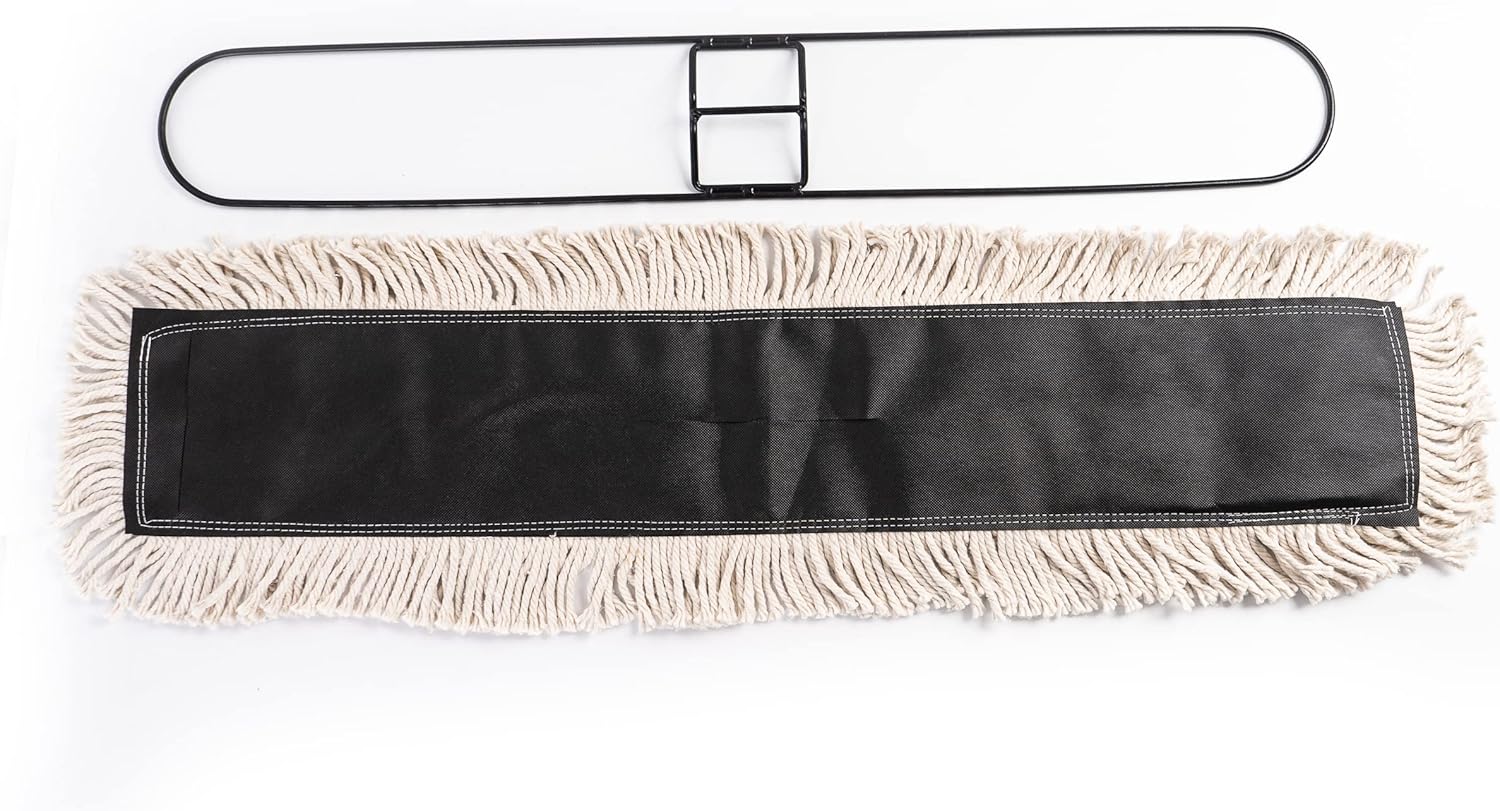 Matthew Cleaning 24'' High Strength Disposable Dust Mop Cotton Cut-end Yarn Mop Replacement Heads for Residential & Commercial Fit Standard Dust Mop Frames, Hardwood, Laminate, Concrete Floors 12Pack