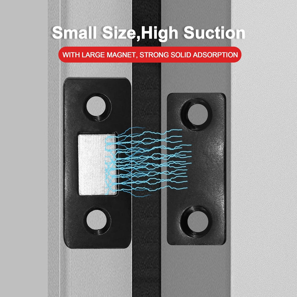 Cabinet Magnetic Catch, 20 Pack Black Ultra Thin Magnetic Cabinet Door Catch, Adhesive Cabinet Magnets for Kitchen Drawer Cabinet Door Closet, Concealed Strong Magnetic Cabinet Latch