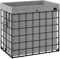SONGMICS Laundry Hamper, 34.3 Gal. (130L) Laundry Basket, Collapsible Clothes Hamper, Removable and Washable Liner, Metal Wire Frame, for Bedroom Bathroom, Black and Gray ULCB113G01