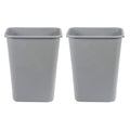Amazon Basics Rectangular Commercial Office Wastebasket, 10 gallon (Pack of 2), Grey (Previously AmazonCommercial brand)