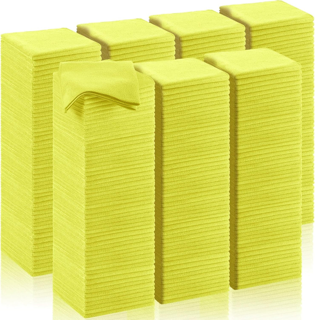 200 Pcs Microfiber Cleaning Cloth 16x16 Inch Microfiber Towels for Car Ultra Absorbent Cleaning Rags Reusable Lint Free Streak Free Detailing Towel for Car Washing Drying Dusting (Yellow)