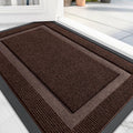 OLANLY Front Door Mat Indoor Outdoor Entrance, Waterproof All-Season, All-Weather Doormat, Sturdy Natural Rubber, Fade Resistant, Low Profile, Easy Clean Patio Porch Entryway Mat, 59x23, Dark Brown