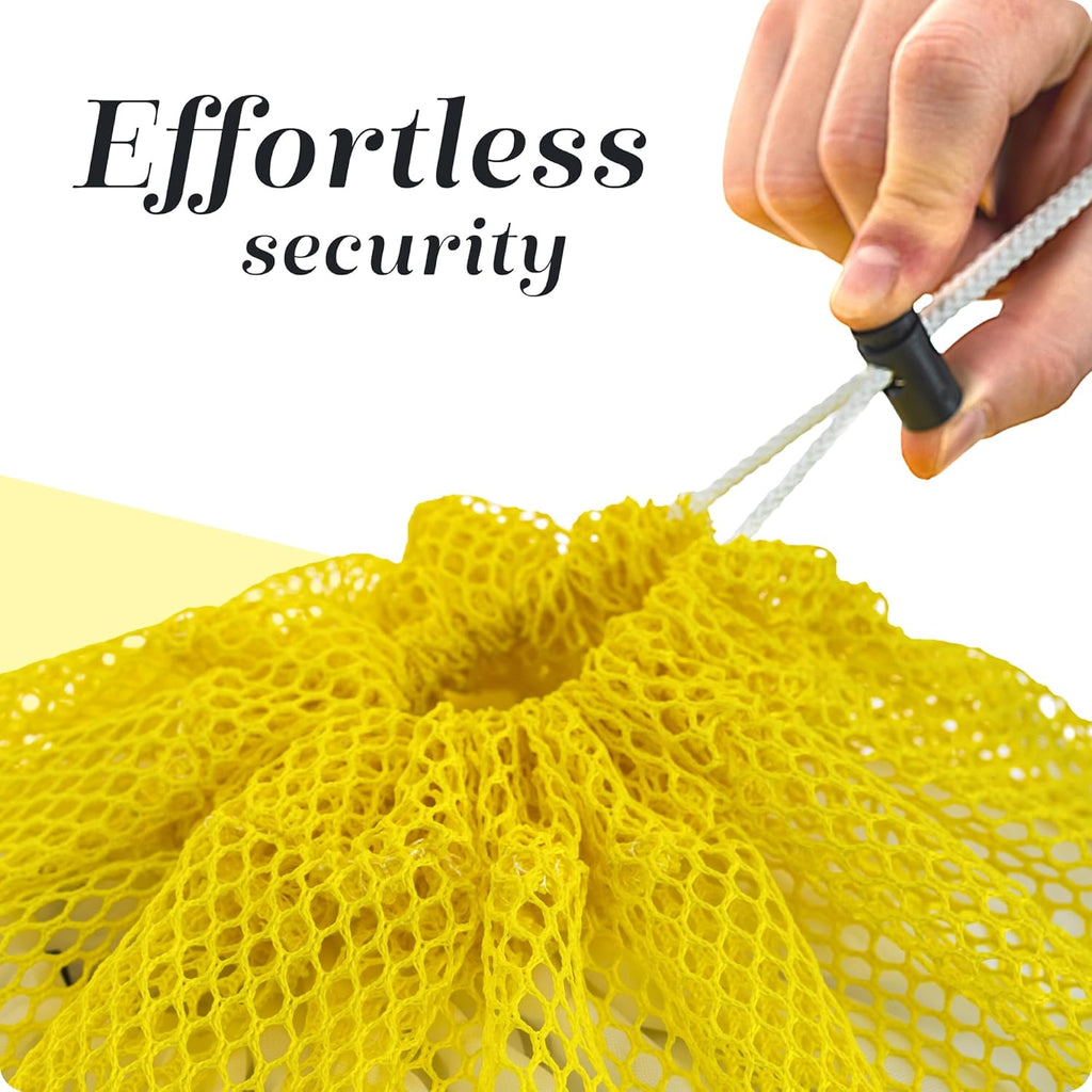 Handy Laundry Mesh XL Laundry Bag - Durable, Machine Washable with Secure Drawstring Closure - Perfect for College Dorms, Laundromats, Apartments (Yellow, Large 24" x 36")