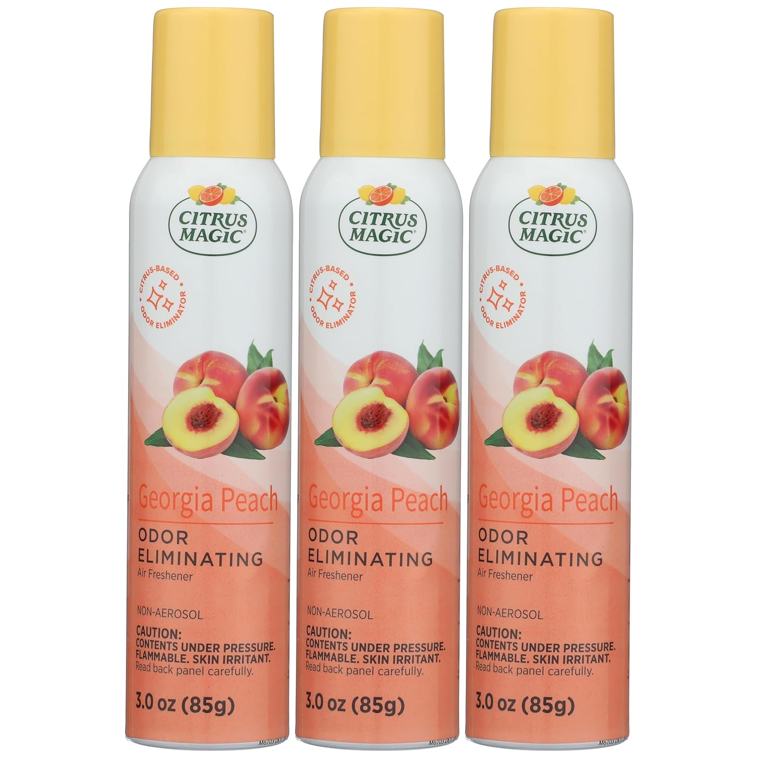 Citrus Magic Odor Eliminating Air Freshener Spray, Georgia Peach, 3-Ounce, Pack of 3
