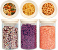 Urban Green Glass Food Storage Jar with Glass Lid, Food Canister Set with Airtight Lids, Pantry Jar for Kitchen Organization. Food Storage Container Set in 6 pack of 26oz