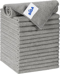 MR.SIGA Microfiber Cleaning Cloth, All-Purpose Microfiber Towels, Streak Free Cleaning Rags, Pack of 15, Gray, Size 30 x 30 cm(11.8 x 11.8 inch)
