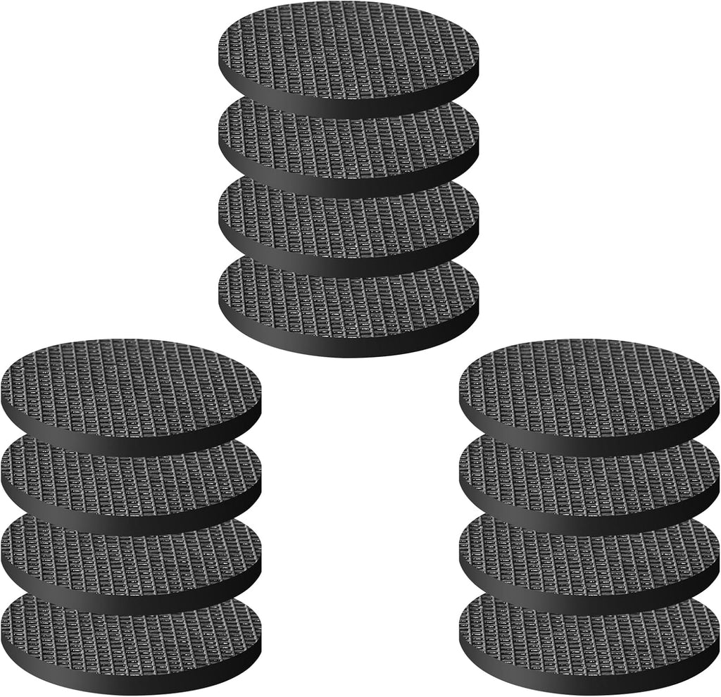 CHUNZEXI Non Slip Furniture Pads - 12 Premium Furniture Grippers Self Adhesive Rubber Furniture Feet, Anti Slide Furniture Hardwood Floor Protector for Keep Couch Stoppers (3 inch Round)