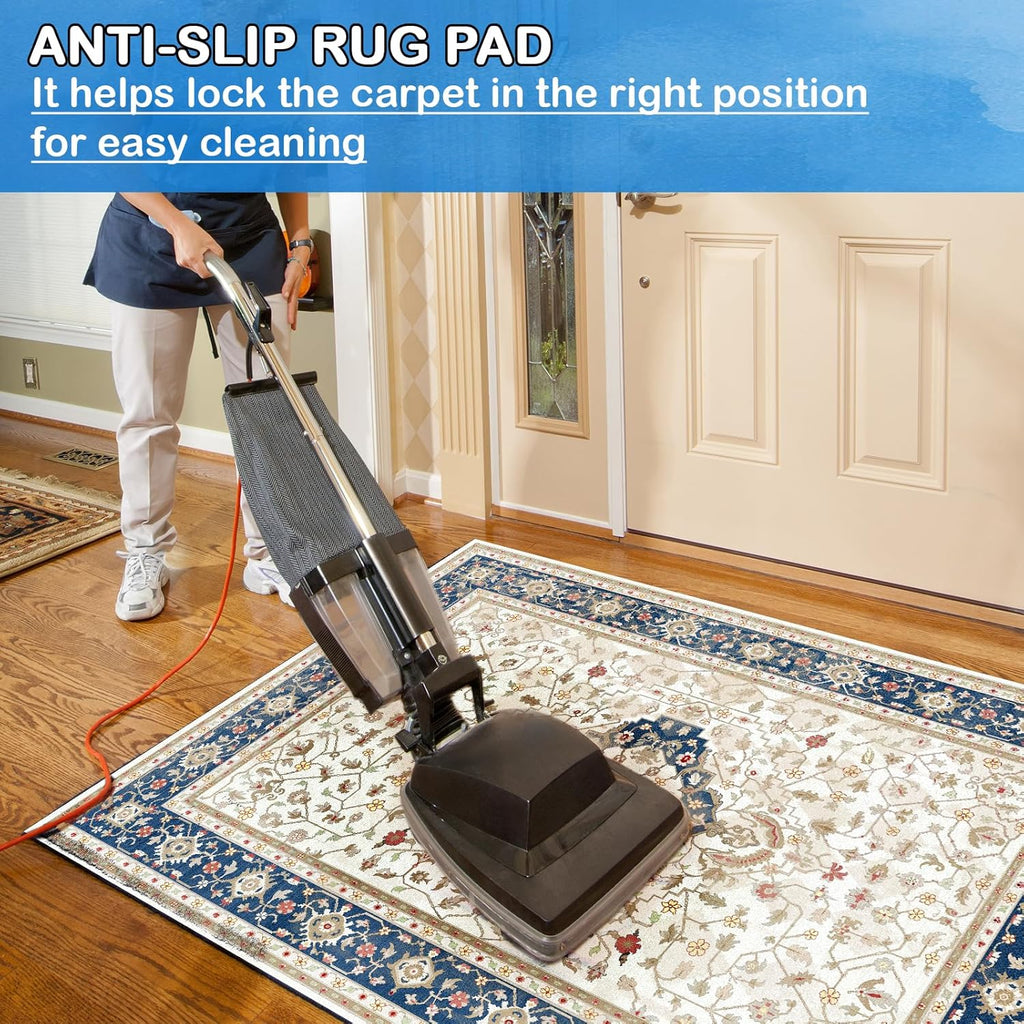 Non-Slip Rug Pads 4 x6 ft, 100% Waterproof Rugs Non Skid Rug Pad for All Floors and Finishes Durable Hardwood Floor Protective Felt Keeps Rugs in Place, Safe and Secure