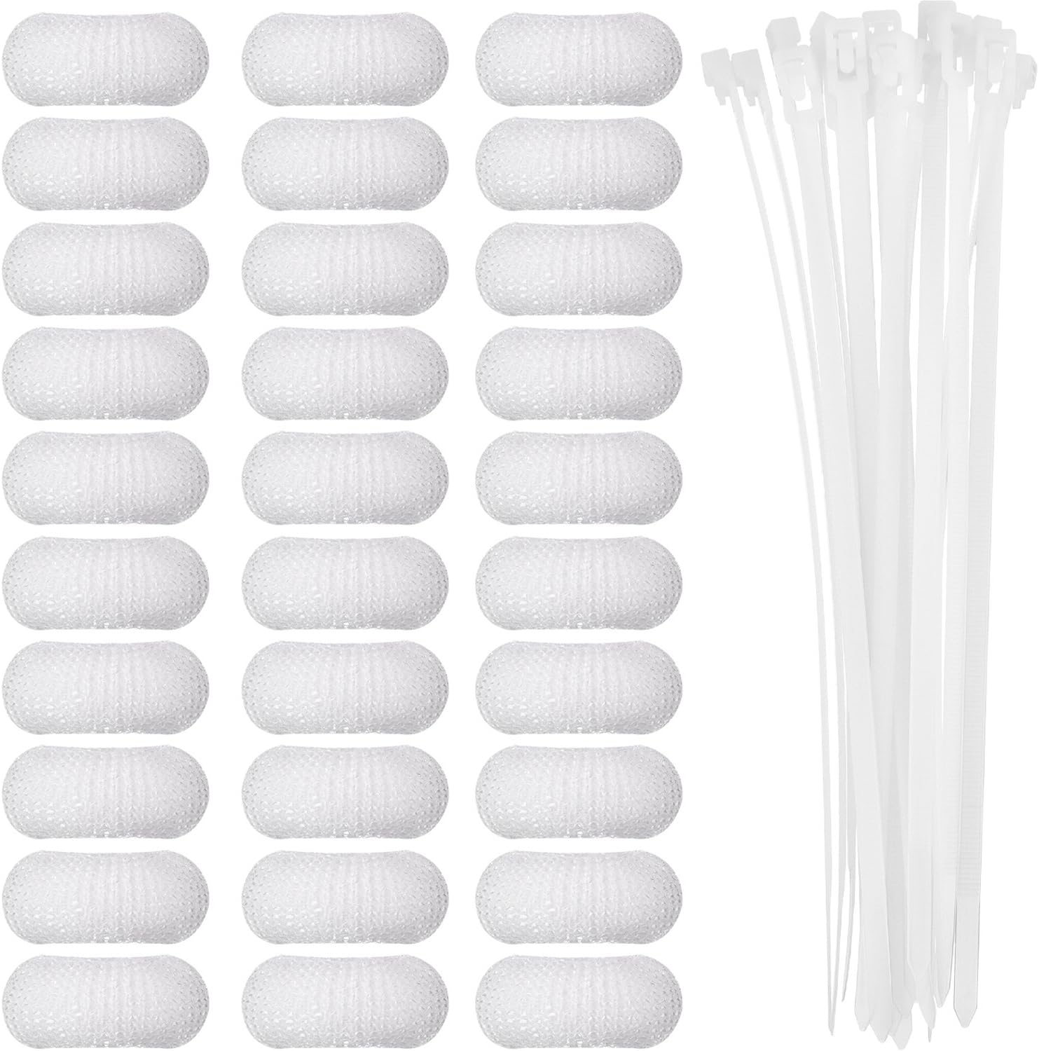 Sumind 30 Pack Nylon Lint Trap Washing Machine Lint Fabric Mesh Snare Washer Lint Catcher with 30 Pack Cable Ties