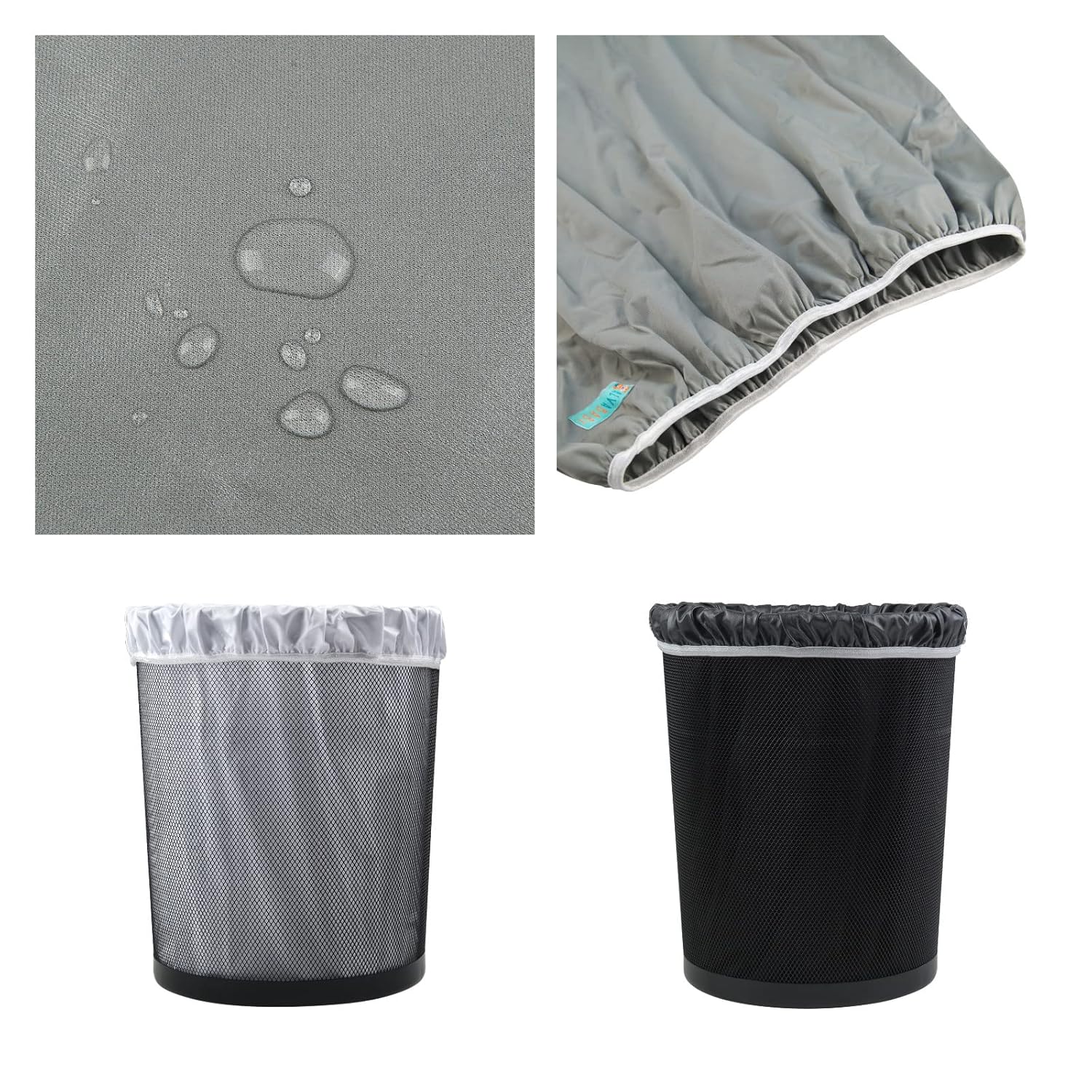 ALVABABY 2 Pack Reusable Diaper Pail Liner for Cloth Diaper,Rubbish Bag,Laundry,Fits for 13.3 Gallon Trash Can and Diaper Pails,Kitchen Garbage Cans Black +Gray PL-B2629
