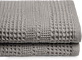 GILDEN TREE Waffle Towels for Bathroom, 100% Cotton Quick Dry Towel, Waffle Bath Towels Large, Absorbent Lightweight Travel Towel, Bath Towels Set of 2, Classic Style (Pewter)