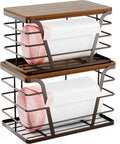 2 Pack Stackable Kitchen Organization,Counter Organizers and Pantry Organization for Home and Kitchen,Trash Bag Organizer Under Sink,Brown