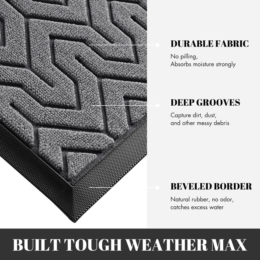 Yimobra 72x24 Indoor Outdoor Runner Rug, Heavy-Duty Waterproof Entrance Mat for High Traffic Areas, Commercial Grade Welcome Door Mat, Easy Clean, Grey