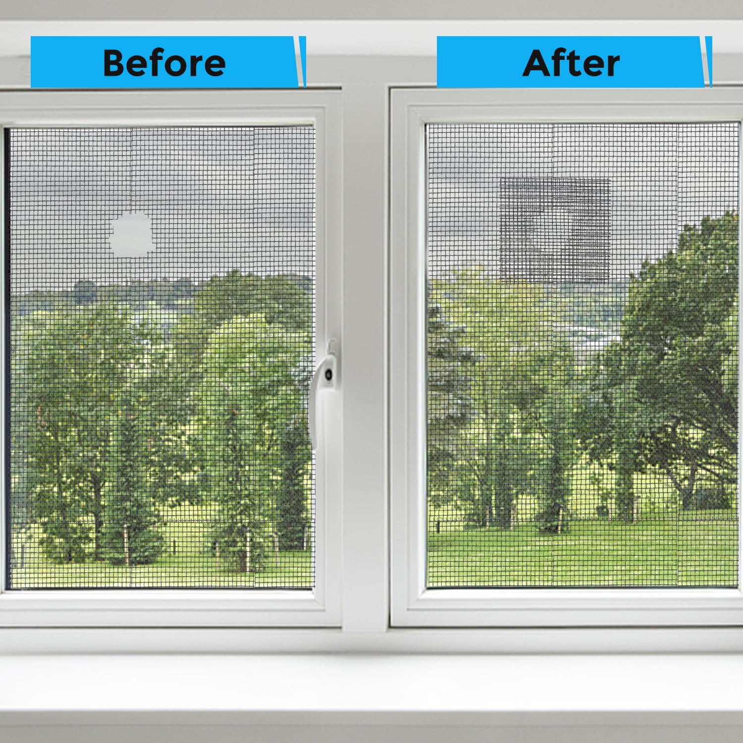 Black Window Screen Repair Tape, 4IN X 25FT (300IN) Screen Repair Kit for Windows or Doors, Strong Adhesive Patch Kit Fiberglass Mesh Tape