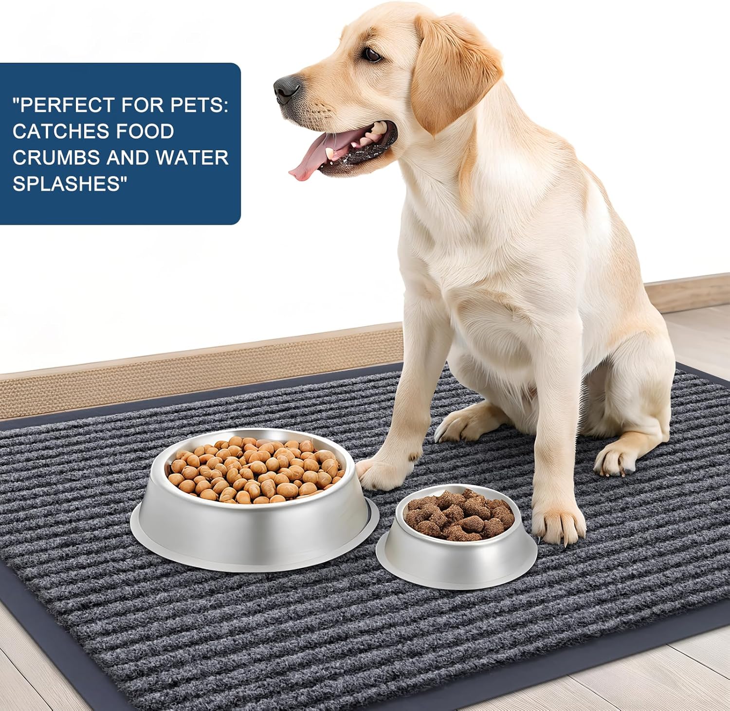 OLANLY Front Door Mat Indoor Outdoor Entrance, Waterproof Heavy Duty Doormat, Fade Resistant, Low Profile, Easy Clean Patio Porch Welcome Floor Mats for Entry, 71x23, Grey